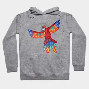 Red Majestic Flying Macaw Hoodie